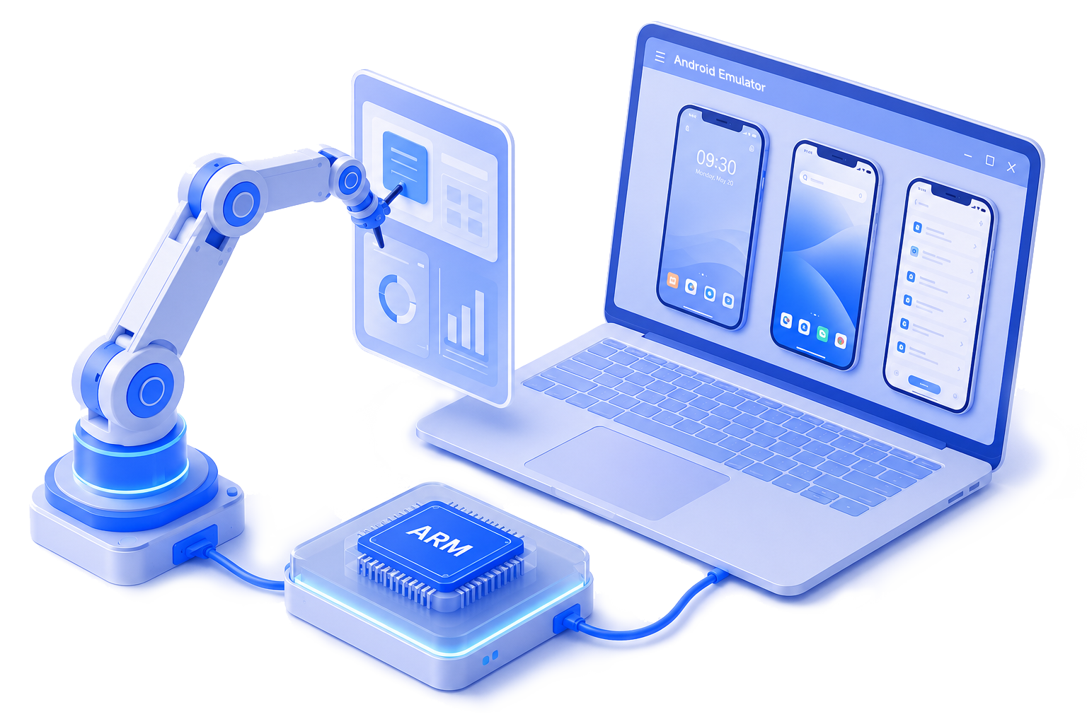 MoreLogin Cloud Phone 3D Hero Illustration